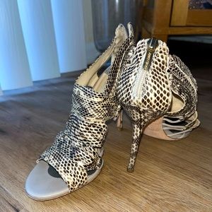 Jimmy Choo snakeskin stiletto heel